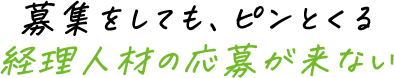 募集をしても、ピンとくる経理人材の応募が来ない